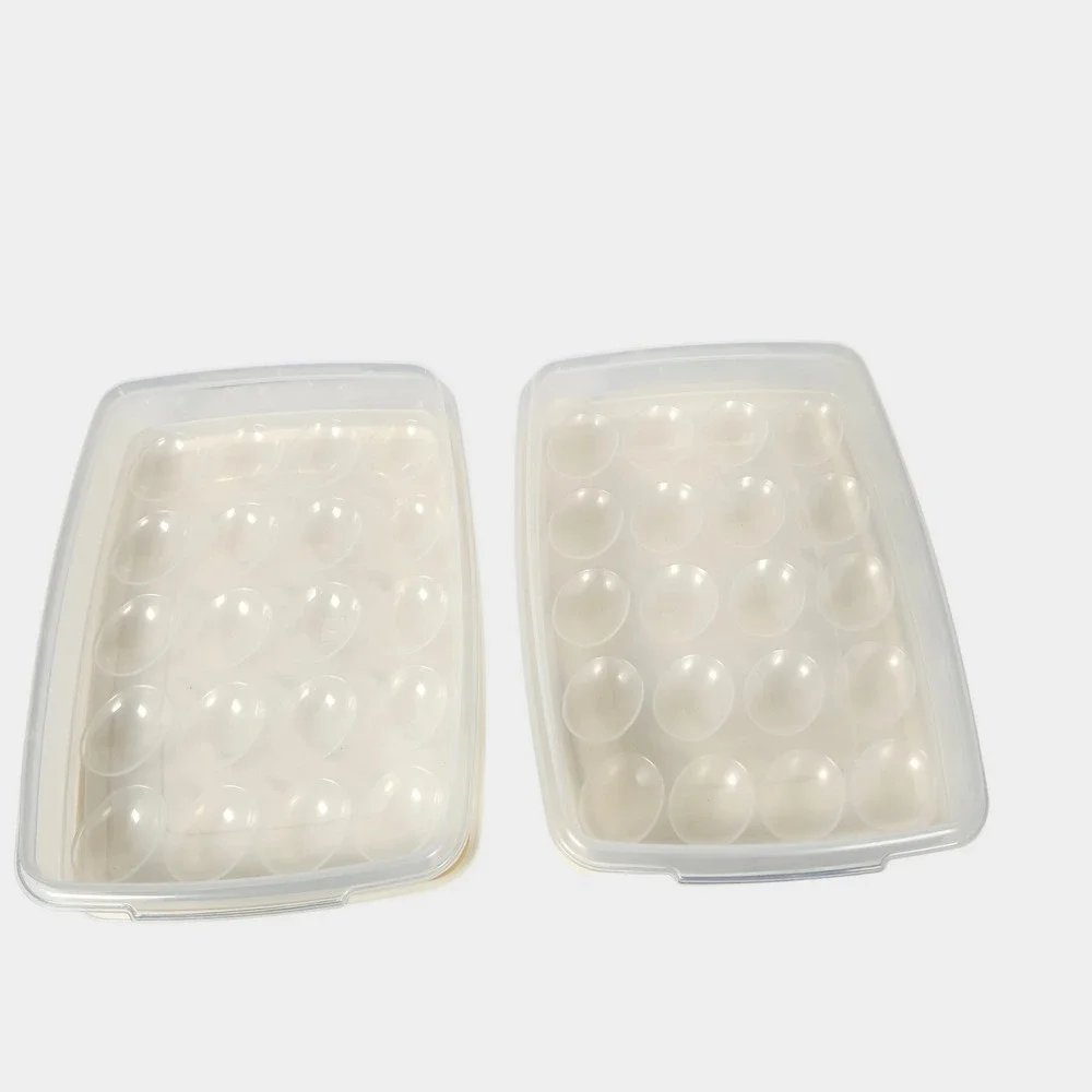 Rubbermaid Servin Saver Deviled Egg Carrier Set of 2 Vintage Almond Clear‎ Lid 7